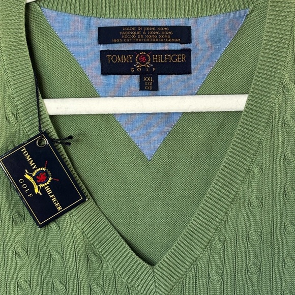 Tommy Hilfiger Light Green V-Neck Sweater Vest - Picture 3 of 5